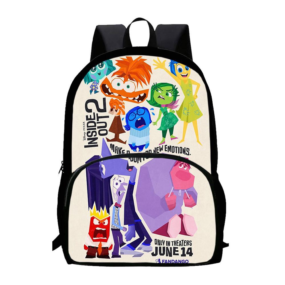 Inside Out 2 Student Backpack Large Capacity Oxford Cloth School Bag Unisex