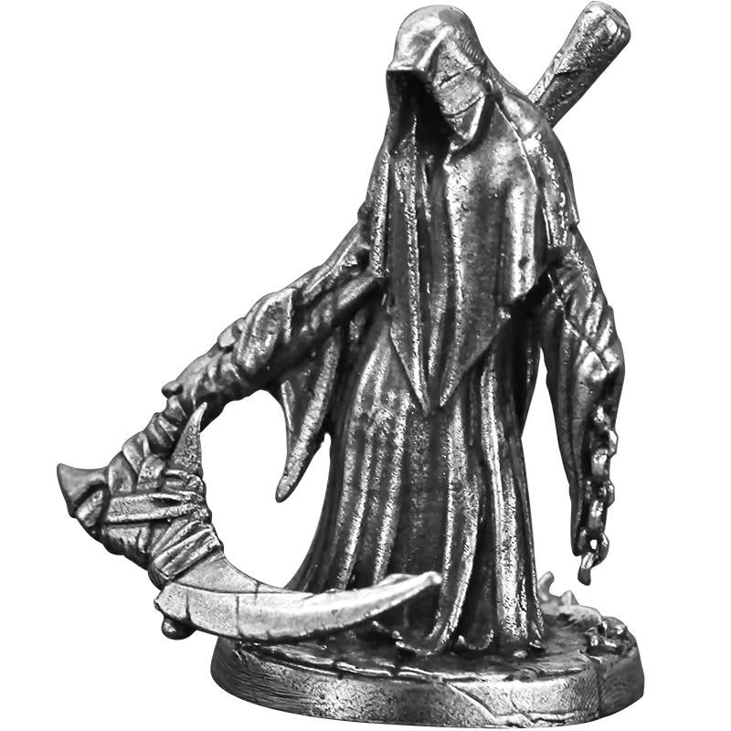 Metal Scythe Reaper Death God Soldier Model Action Figures Toys Board Game Piece Miniature Ornament Accessories Creative Figure