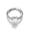Heart Shaped Zircon Ring for Women Elegant Plated White Gold Jewelry Gift