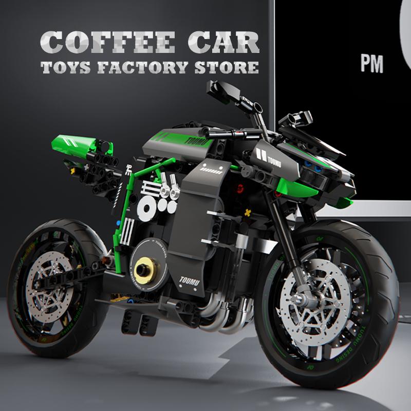 Non-Toxic High-Tech Motorcycle Building Blocks New Mecha Motorbike Moc Bricks 3D Model Kits Children Kids Educational Toys Adult Birthday Gift