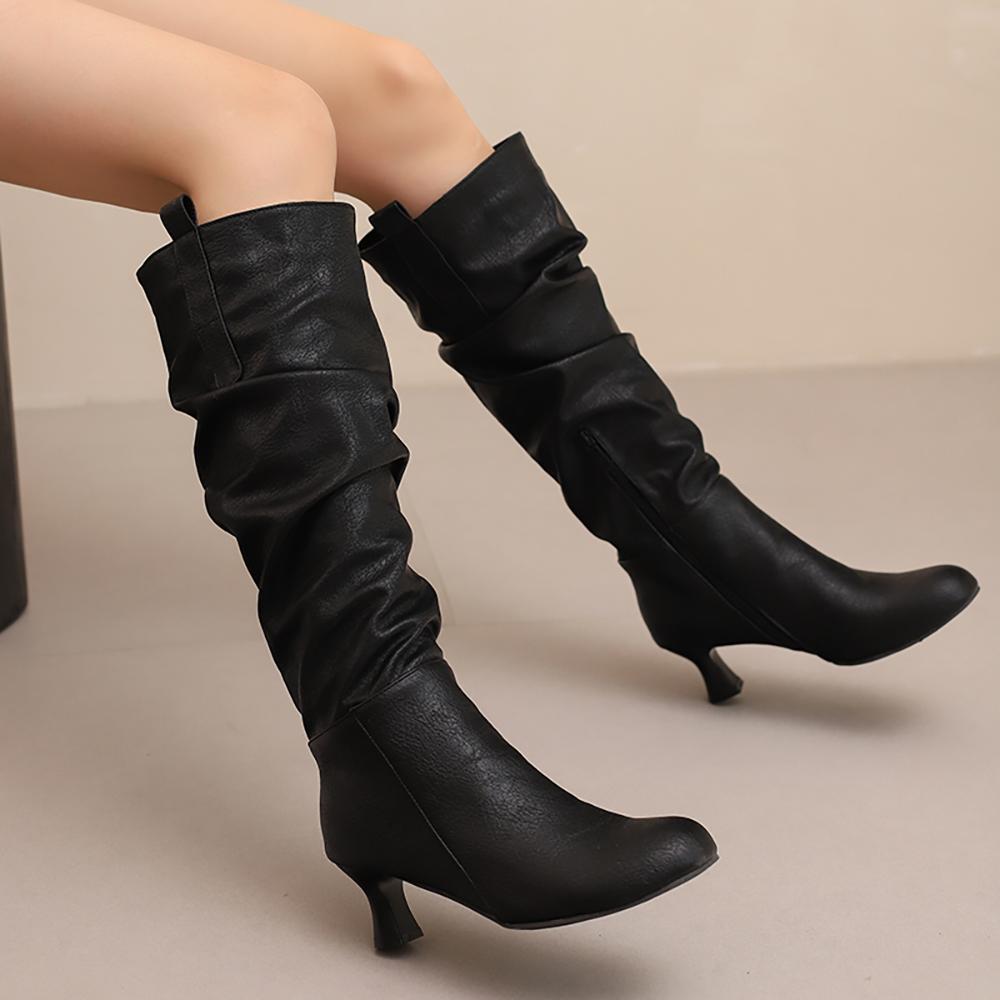 Yellow Pink Women Knee High Boots High Heel Big Size 50