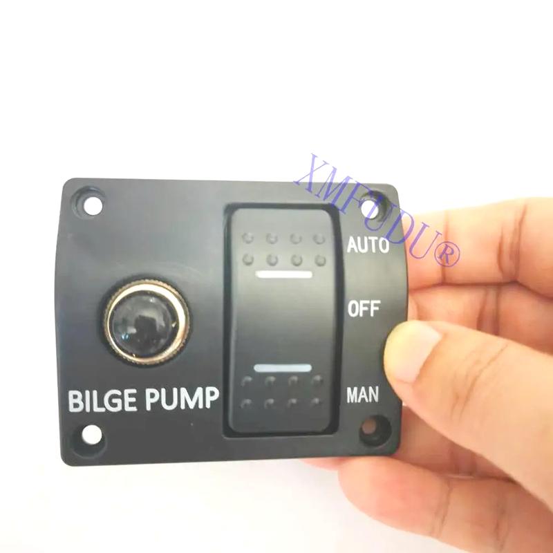 12V&24V 3-WAY SWITCH PANEL FOR BILGE PUMP Bilge Pump Control Switch Marine Panel Switch Automatic Pump