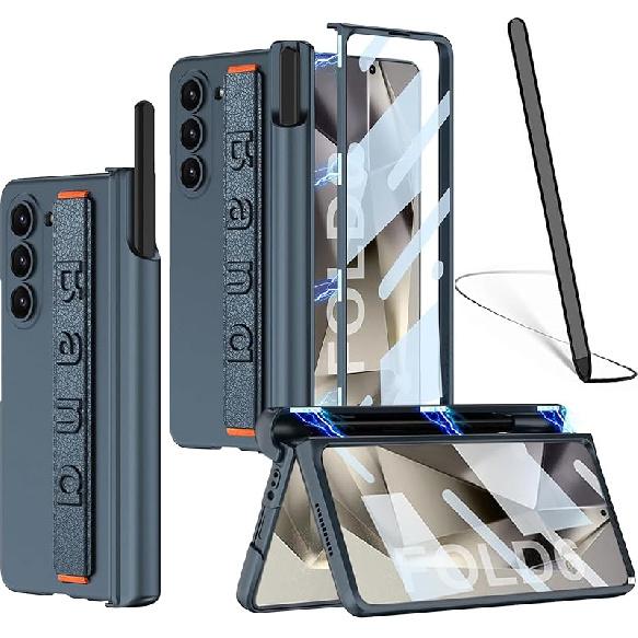 NINKI Compatible Samsung Galaxy Z Fold 6 Case with S Pen (Red) Carbon Fiber,Magnetic Hinge Protection Screen Protector Case for Samsung Z Fold 6 Case Samsung Galaxy Z Fold 6 C