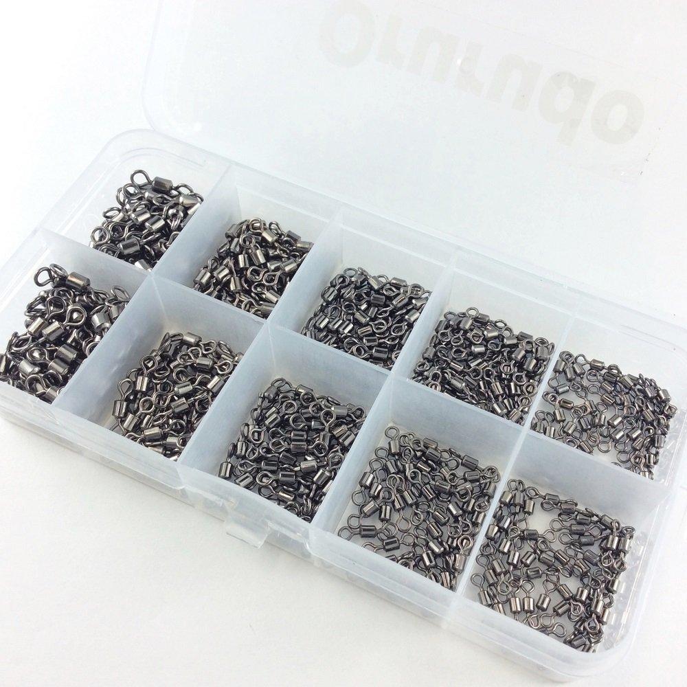 Olerud Fishing Tackle Rolling Swivels with Set of Stainless Steel Fits Fishing Rods Type Includes Case Bearings, 500, High-Strength Connectors,