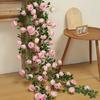 Multicolor Artificial Rose Vine Green Leaves Fake Flower Vines Rose Silulation Flower  Home Decor