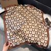 Wind Scarf Square Scarf Simulation Silk 70Cm Retro Cashew Print Literary Headband Suit With Decorative Scarf