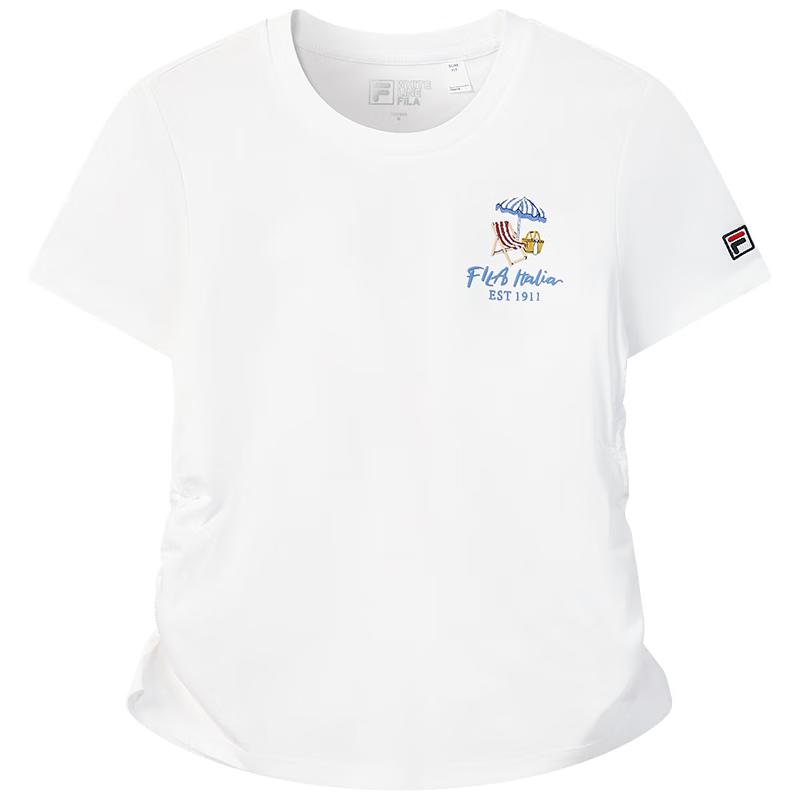 FILA Women s Embroidered Knit Short Sleeve T-Shirt S