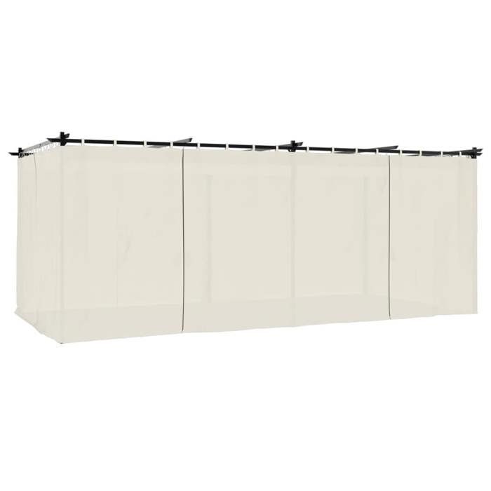 VidaXL Tonnelle avec rideaux crème 6x3 m acier, tonnelle de jardin, tonnelle de patio, pavillon de jardin 4003920