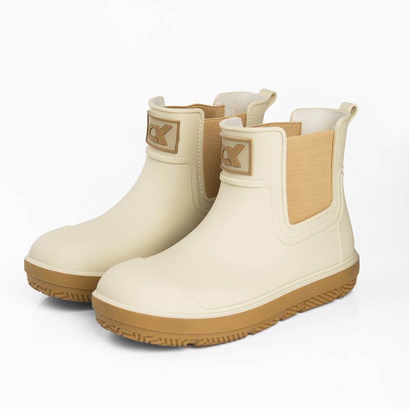 Water Shoes Couple Rain Shoes Women's Short Men's Rain Boots Elastic Band High-grade Waterproof Glue Shoe Size