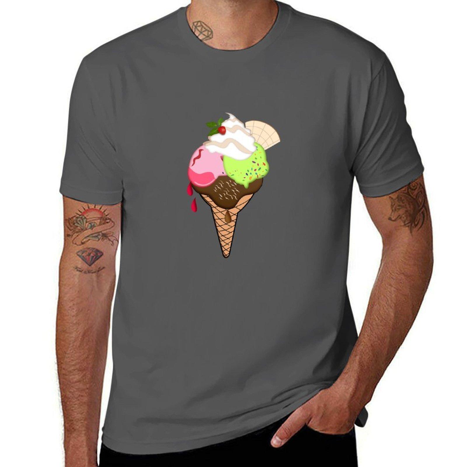 

Cute Icecream clothing T-Shirt t shirt man casual anime tshirt T-Shirt 4XL