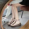 Fashion Women Ankle Flats Platform Sneakers Winter 2025 Trend Lace Up Short Plush Warm Women Shoes Comfort Casual Outdoor Non Slip Boots