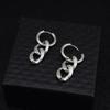 Titanium Steel Hip-Hop Chain Earrings – Japanese & Korean Style, Versatile European & American Trendsetting Ear Clips.