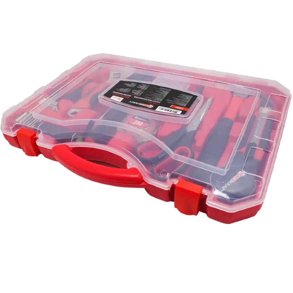 Large 26-piece Tool Set: Combination pliers, screwdrivers, and a hammer, Forcekraft