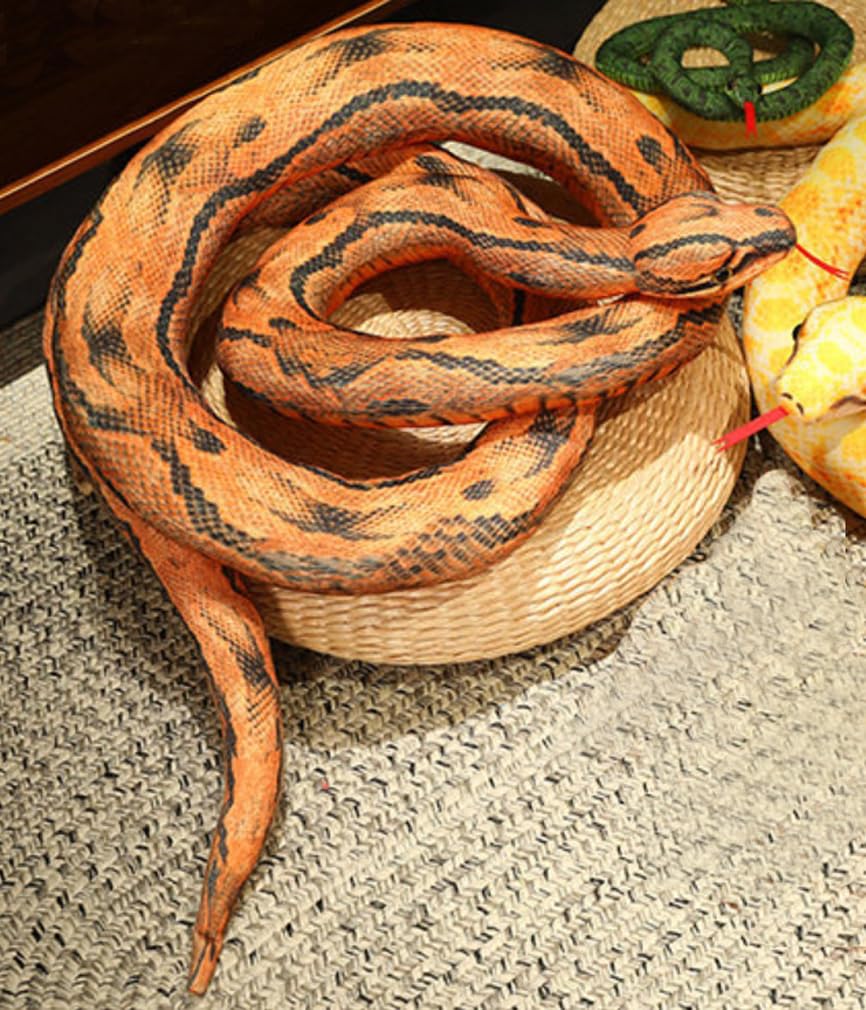 

Snake Cushion Body Pillow Plush Toy Animal Nap Party Halloween Snake [dokidoki] [Brown] Cute, Realistic, Pillow, Reptile, Prank, Event, Supplies,