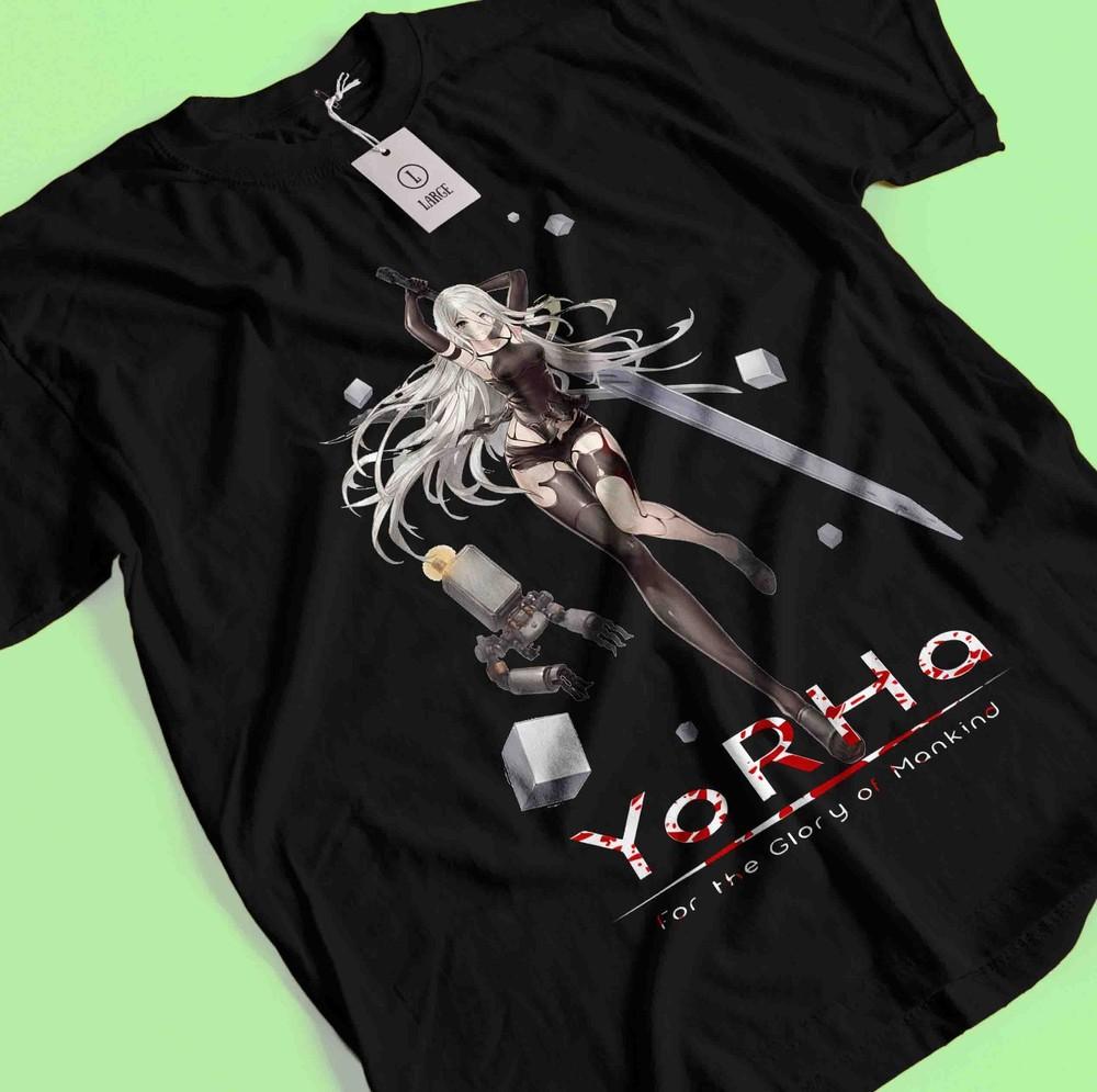 

Футболка Nier Automata Футболка YoRHa 2A 2B 9S Emil Футболка Аниме Kaine Devola Waifu Унисекс Футболка XL