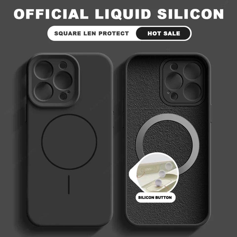 Liquid Silicone Magnetic Phone Case For iPhone 15 14 16 Plus 16E 11 12 13 16 Pro Max SE4 Magsafe Charge Protector Cover