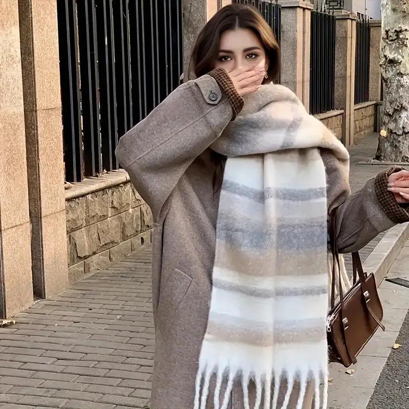 Atmosféra v korejském stylu Podzimní a zimní tlustá šála pro studentky Teplá párová šála