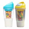 Double Layer Cereal To-Go Cup Leak-Proof Breakfast Container with Separate Compartments for Milk & Cereal Portable Cereal And Milk Cup