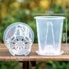 Plastic Transparent Flower Pot With Pan Thickened Small/Large Orchid Pot Hollow Transparent Flower Pot