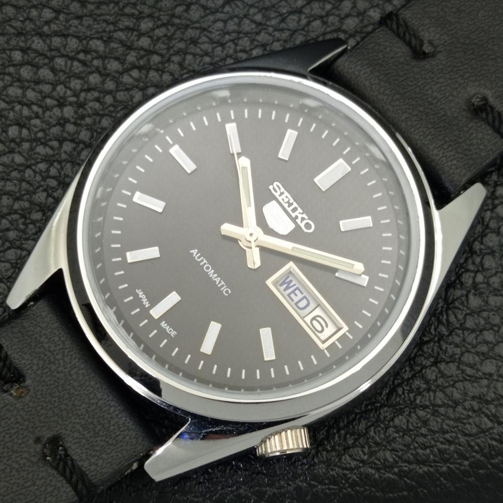 JAPAN VINTAGE SEIKO 5 AUTOMATIC REFURBISHED MENS BLACK DIAL WATCH A440542-9 Sk-a440542-1