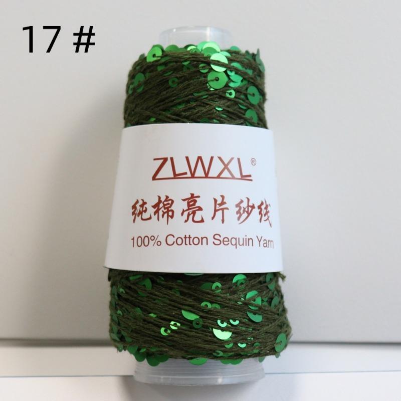 1000g /3200M 100% Cotton Yarn 6mm+3mm Special Sequin Yarn DIY Knitted Garment Accessories Rag Doll Knitting Yarn