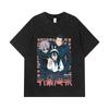 275 GSM Washed T-shirts 100% Cotton Jujutsu Kaisen V40 Print Unisex Heavy Cotton T Shirt