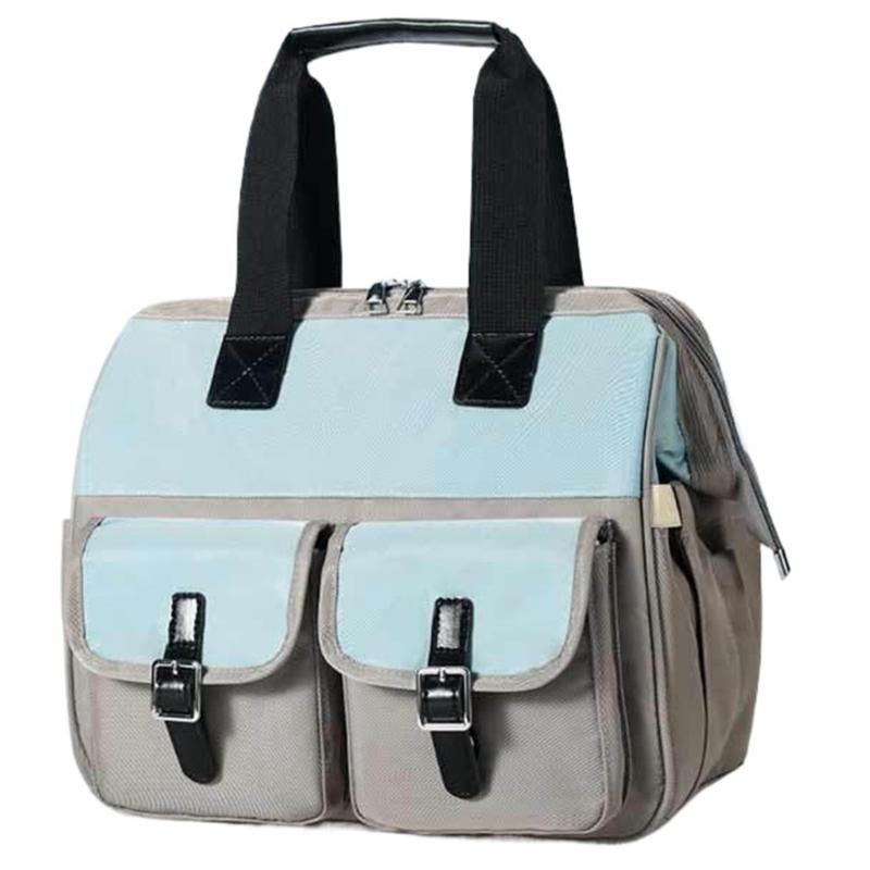 

Multifunctional Baby Travel Bag Diaper Organiser for Parents Feature Water Resistant Fabric and Multiple Compartment сірий колір/синій