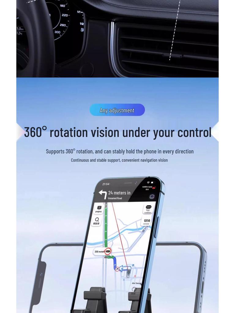 2024 Suction Cup Mobile Phone Car Mount for Dashboard Navigation Support
