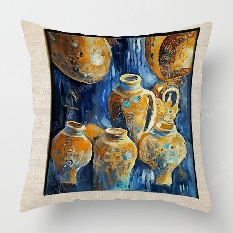 Scandinavian Plant Print Pillow Cover Living Room Sofa Cushion Cover Modern Simple Ins Style Home Decoration 40x40cm