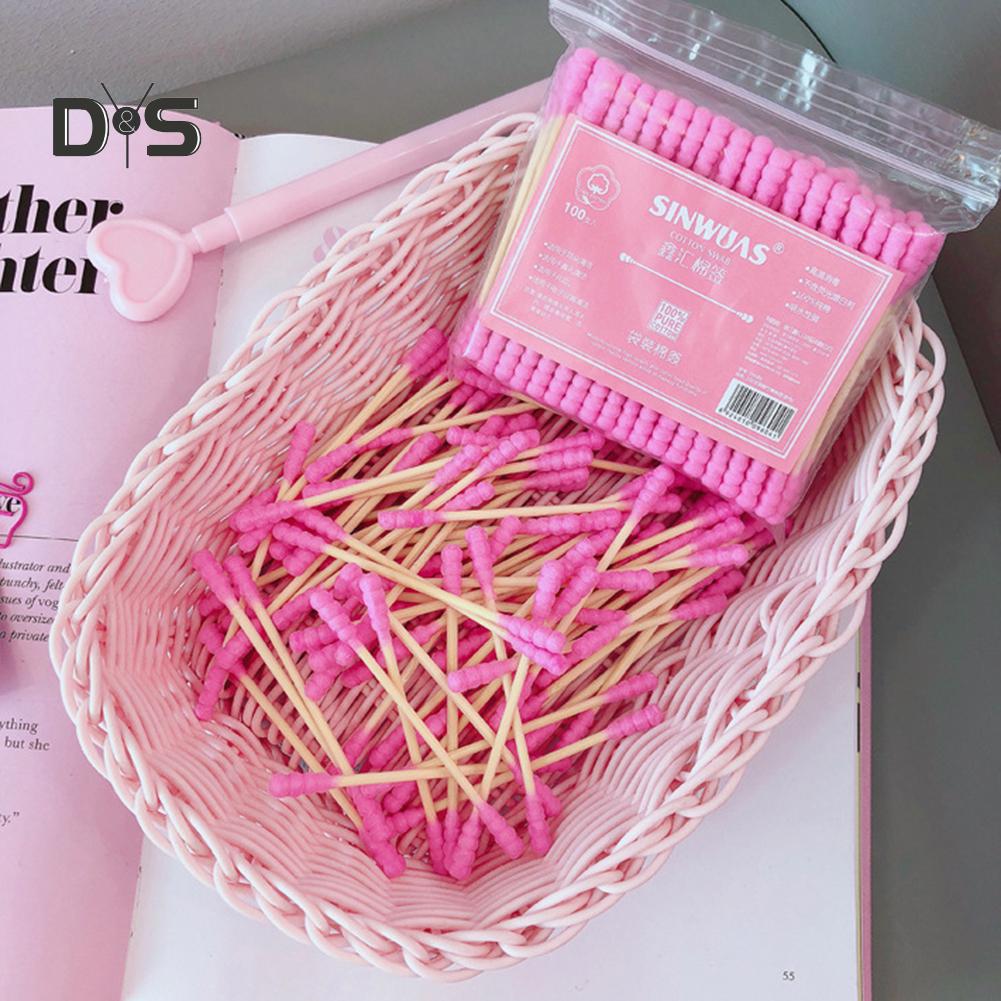 Tendre Double tête jetable maquillage coton-tige cosmétiques nettoyant dissolvant