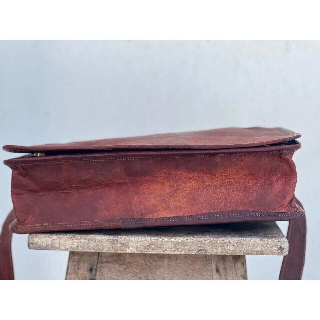 Briefcase Vintage Bag Satchel New Leather Men Shoulder Messenger Laptop