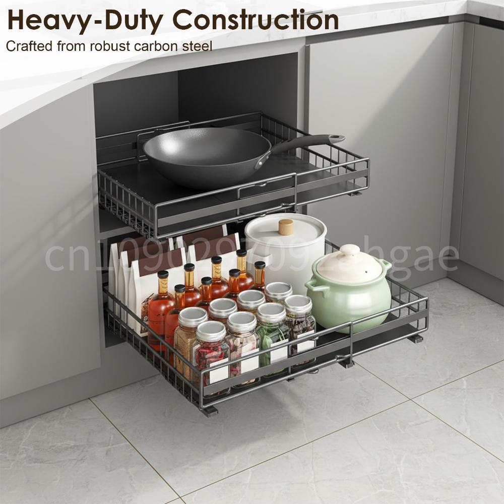 

2PCS Cabinet Organizer with Nano Adhesive Spice Rack Organizer Expandable 31-52inch Slide Out Drawer for Kitchen Cabinets China Mainland