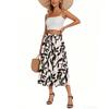 Women's Skirt Bohemian Flower Skirt Solid Color Casual Temperament With Pockets Skirt