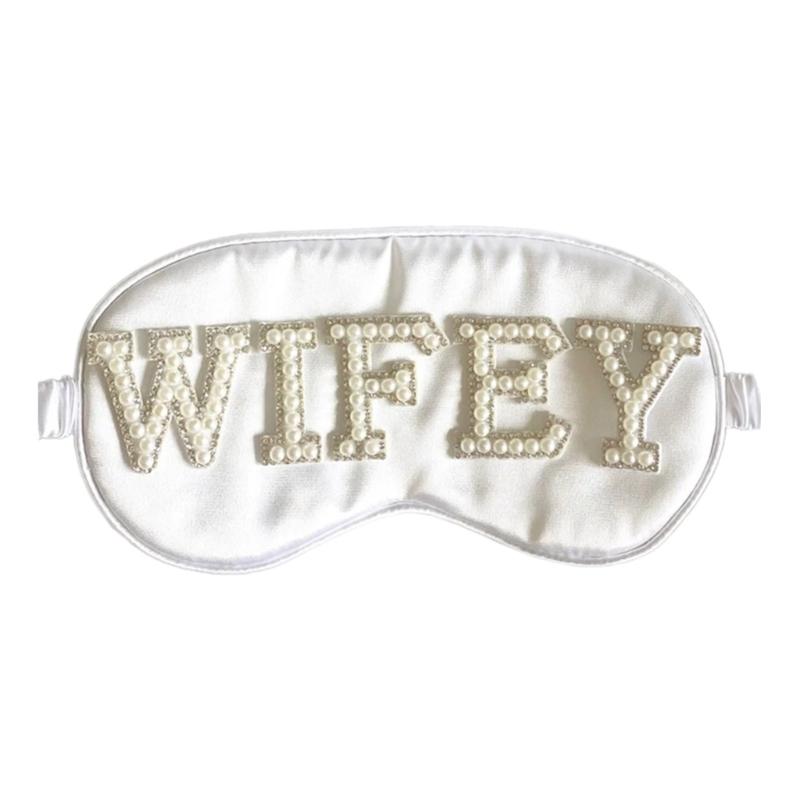

Sleeping Eye Mask Silk with Pearl Beads Decors Bride Bridesmaid Proposal Gifts Block out Light Eyepatch Bachelor Party 1