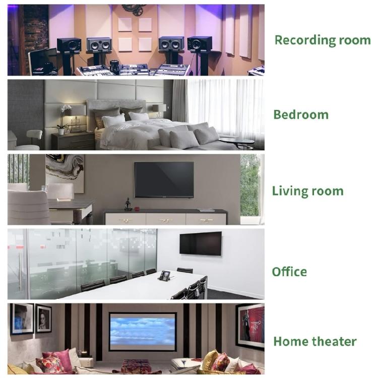 12Pieces Soundproof Foam Tiles Self Adhesive Wall Panel Polyester Fiber Texture Soundproof Wall Panel Soundproof Panels