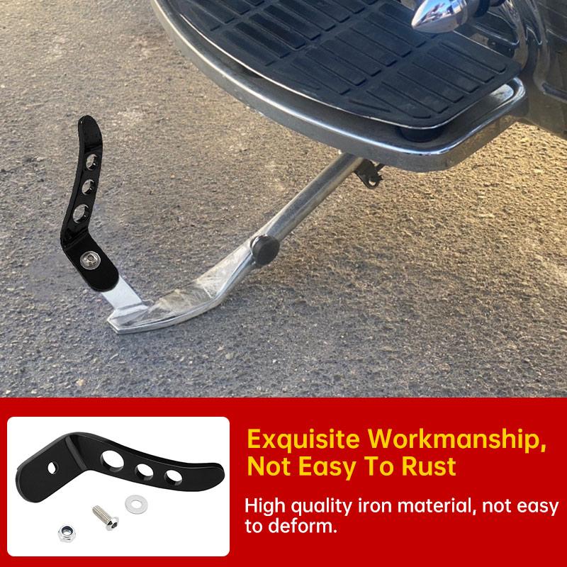Motorcycle Black Foot Pedal Stand Kickstand Extension Chrome For Harley CVO Touring Road King Electra Street Glide 1991-2022