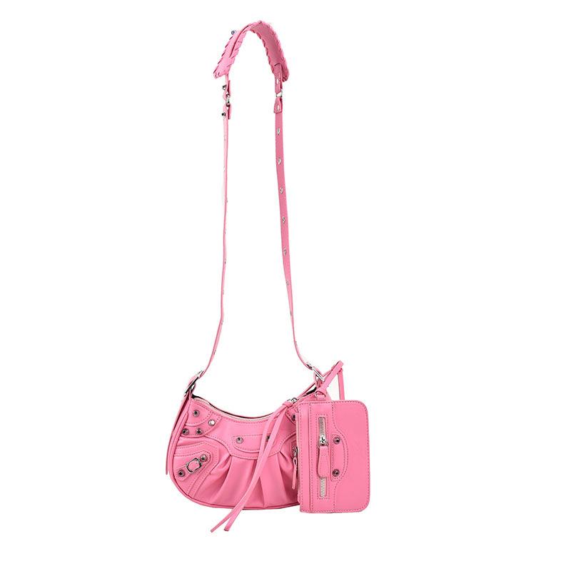 Bag women's new 2025 Korean version fashion rivet personalized armpit bag ins candy-colored one-shoulder dumpling bag
