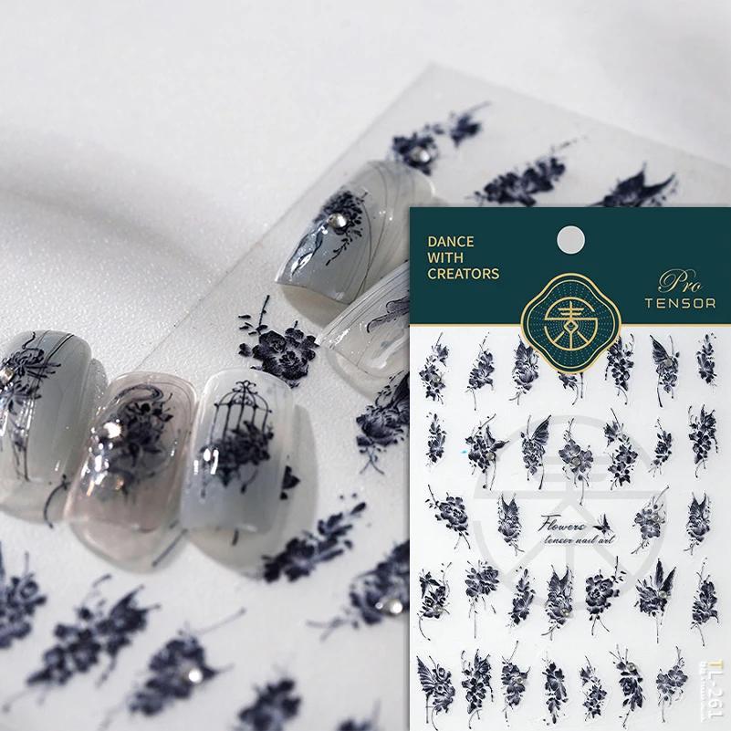 1pcs 5D Elegant White Daisy Nail Art Stickers Flower Adhesive Nail Decorations Decals DIY Manicure Accessories