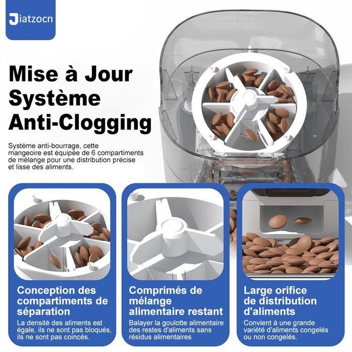 Kibble Dispenser - JIATZOCN - 6L - Camera - 2.4G WiFi - Programmable 1-12 Meals
