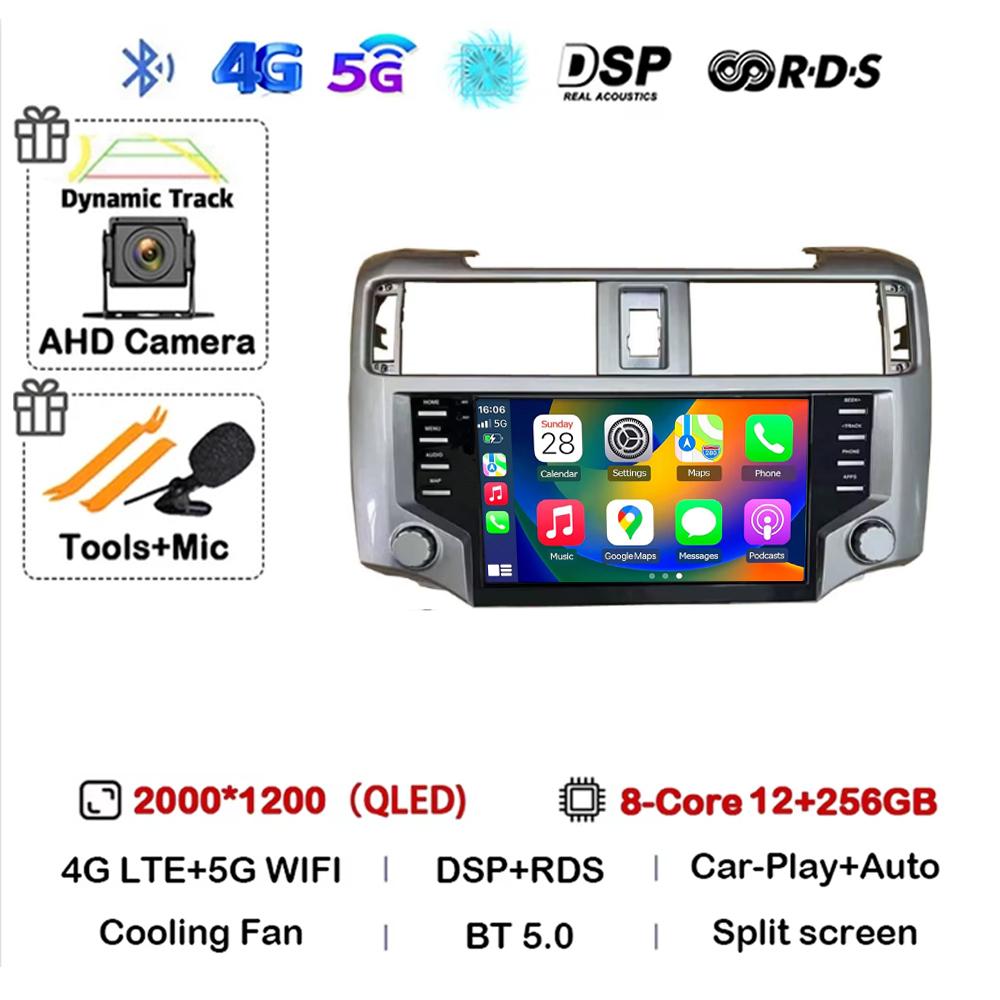 2Din Android 14 Auto Radio Per Toyota 4Runner 2014 - 2025 Lettore Multimediale WiFi BT Carplay 4G GPS