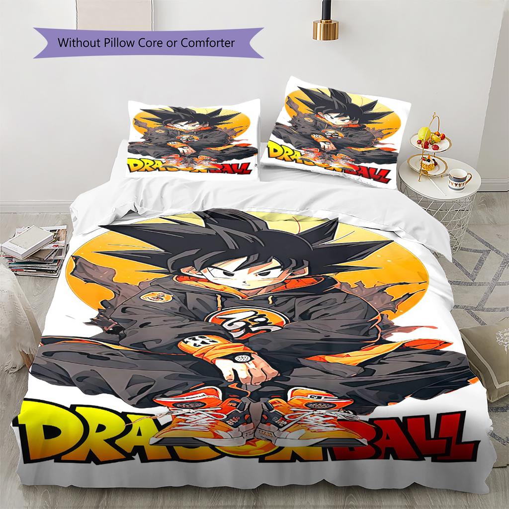 Biancheria da letto con motivo Son Goku, Set piumone Copripiumone Federa Regalo di compleanno per la casa (1 * copripiumino + 2 * federa, senza nucleo)