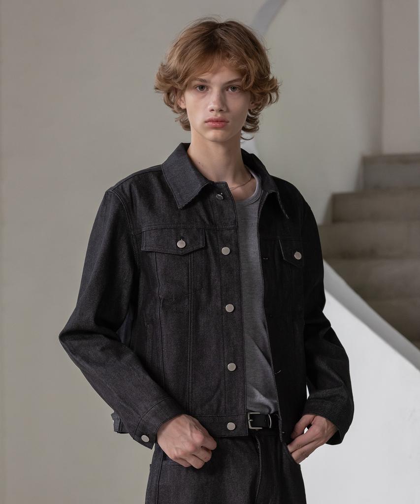 Decoroso Knox Denim Trucker Set [Non-Faded Black]