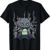 Black Cat Vampire Dracula And Magic Ghost For Halloween T-Shirt