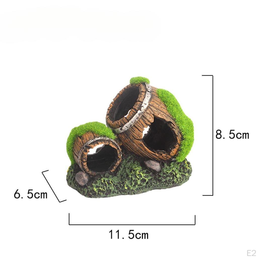 Aquarium Barrel Statue Accessories Fish Ornament Rock Cave Home Aquatic Crafts
