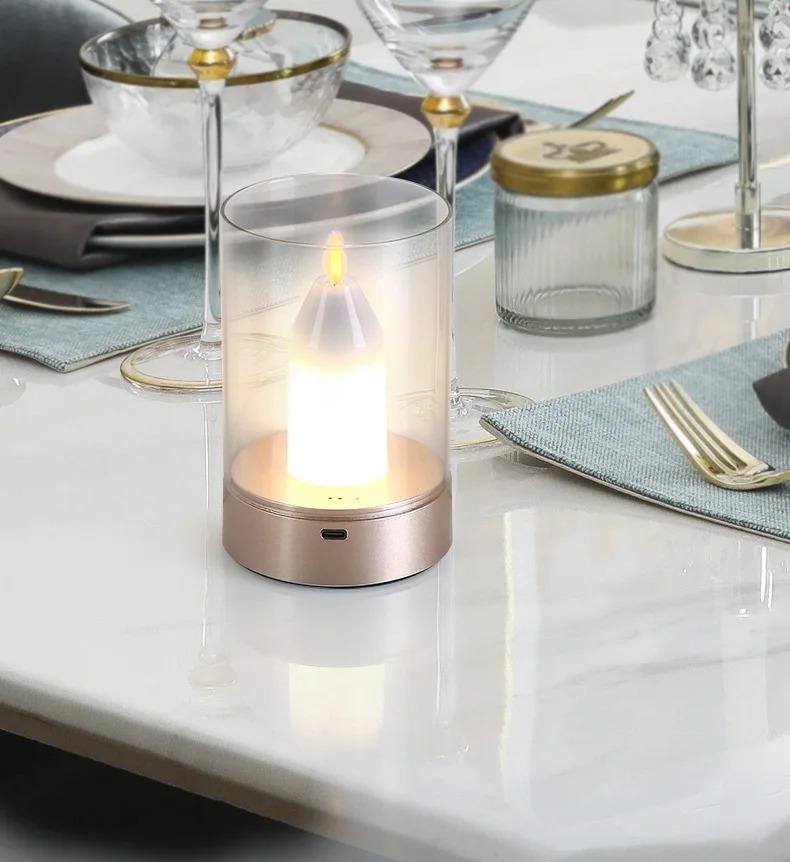 Sensor LED Candle with Rechargeable Night Light Flameless Wick Light Birthday Wedding Church Atmosphere Manual Mood Sensor Lamp
