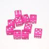 Acrylic Dice 10Pcs Transparent Color Square Corner White Dot Small Size Portable Dice for Travel Camping Outdoor Board Game Activities