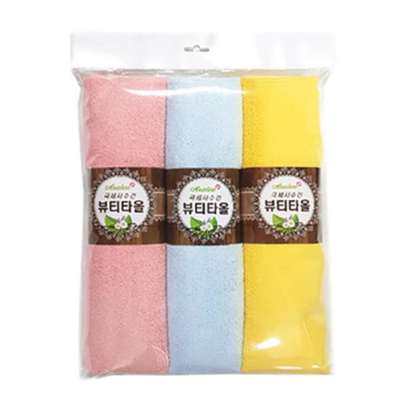 Absorbent face towel 3p random color bathroom towel [WD2ED29]