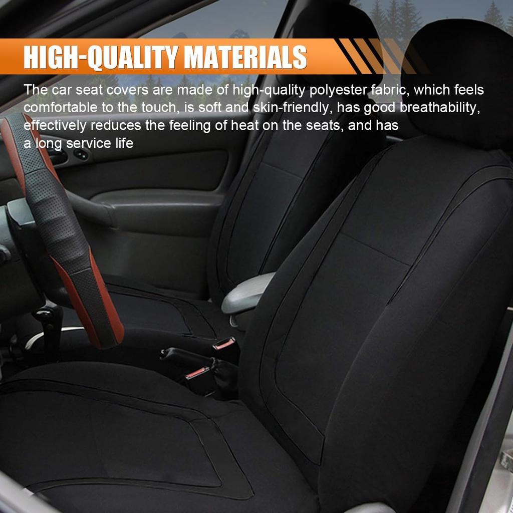Car Seat Covers, Breathable Comfortable Automotive Seat Protectors, Anti-Slip Front Seats Covers Airbags Compatible, Universal Washable Vehicle