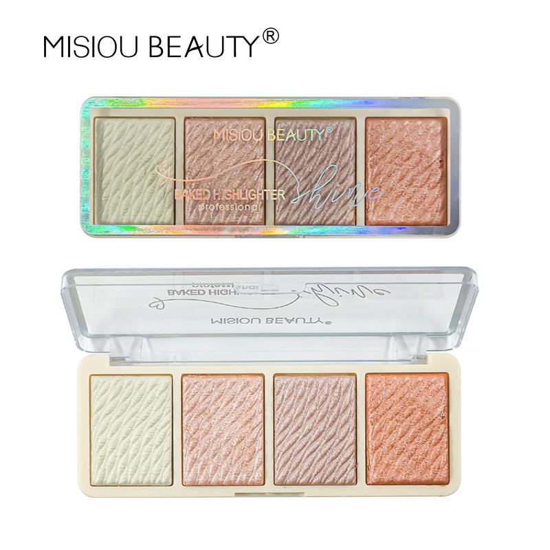 Misiou Beauty Founded Grilled Grilled Powder Face Brighter Shadow, Three -dimensional High -gloss Blush Repair Eye Shadow Integrated Plate
