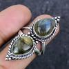 Natural Labradorite Gemstone 925 Sterling Silver Jewelry Ring Size 8 ETC-13968